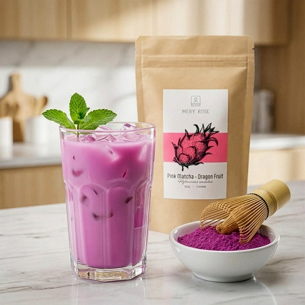 Mary Rose Pink Matcha - drakefrukt i pulverform