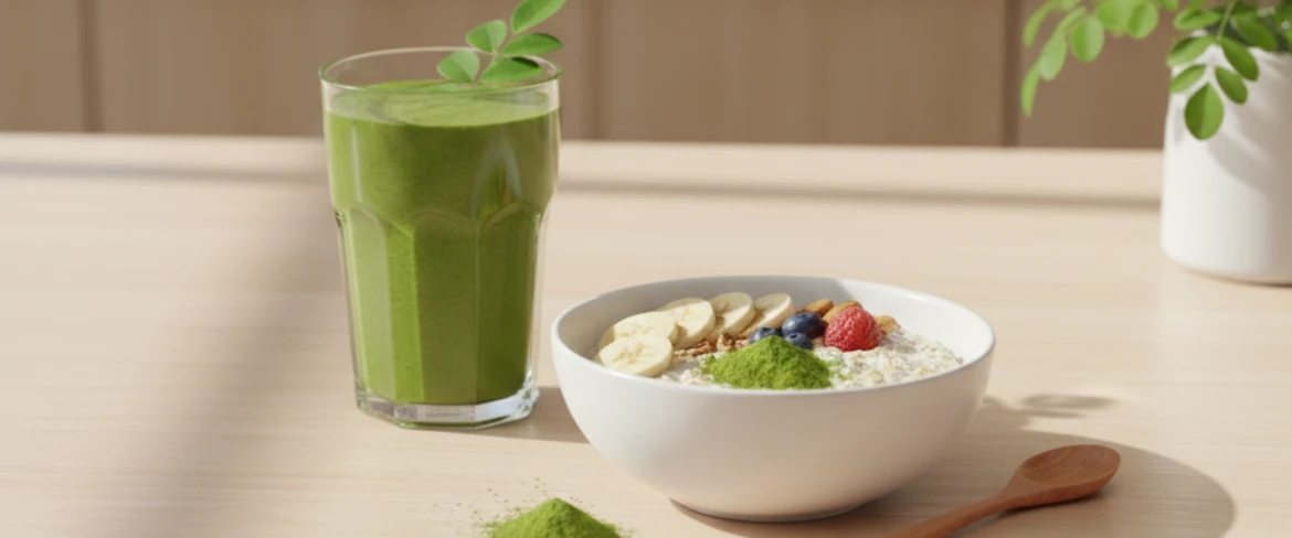 Vardagliga sätt att använda moringa – moringapulver i smoothies och hälsosamma rätter