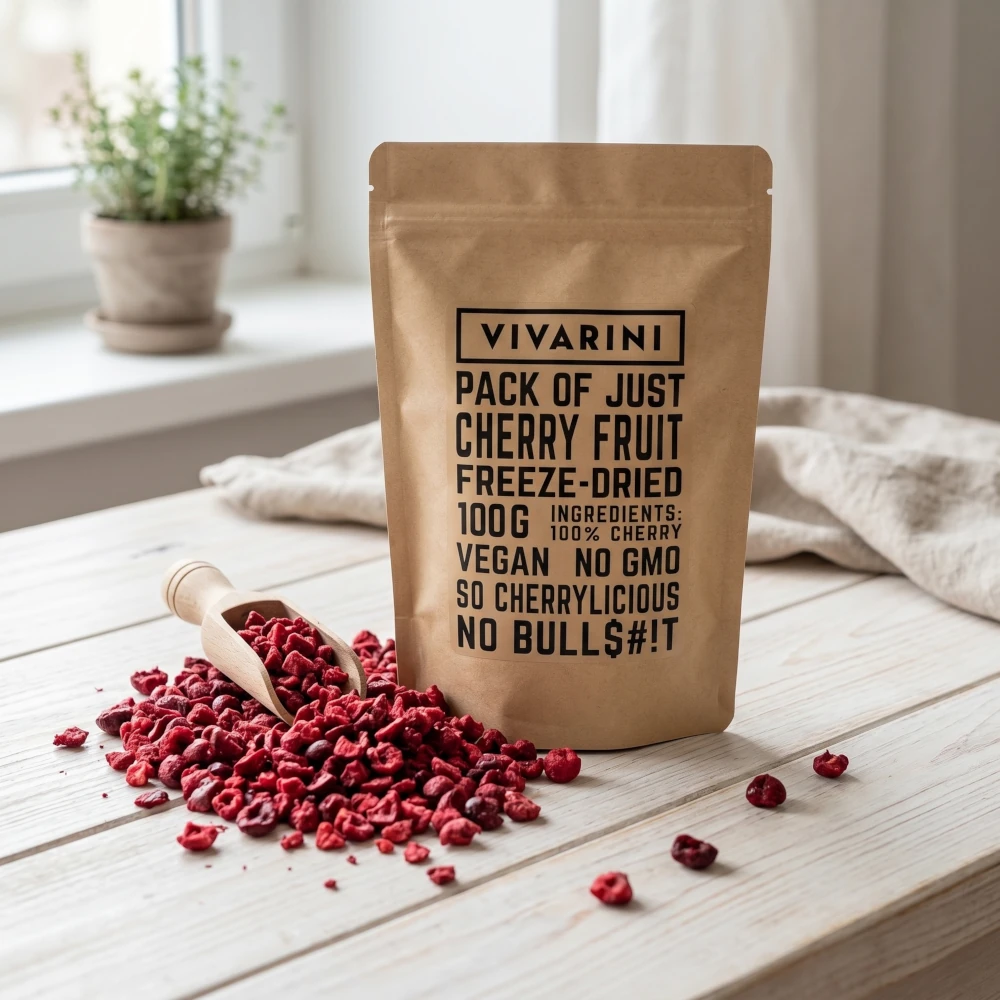 Frystorkade körsbär från Vivarini – frystorkad frukt