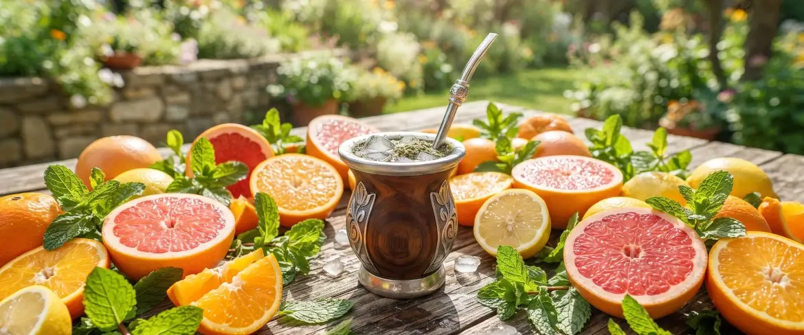 Uppfriskande kall yerba mate med inslag av citrusfrukter