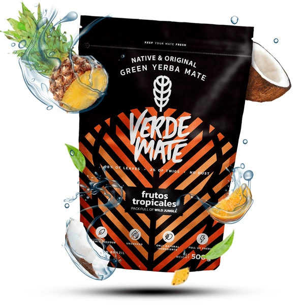 Grön mate med tropiska frukter