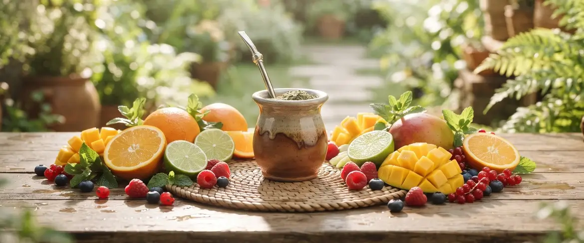 Kombinera yerba mate med citrus, mango och bär i en mate-kalebass för att skapa en frisk och uppfriskande dryck.