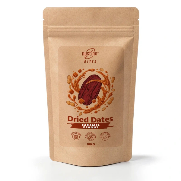Nustino Bites – Torkade Dadlar – Caramel Peanut 100 g