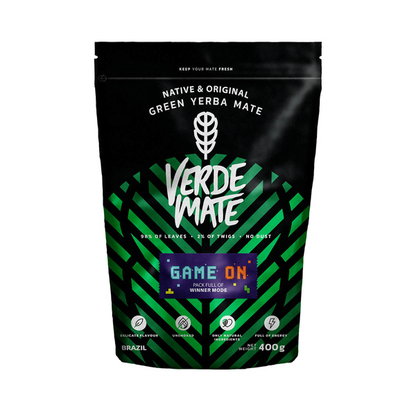 Verde Mate Green Game On 0,4 kg – yerba mate för gamers med smak av energidryck