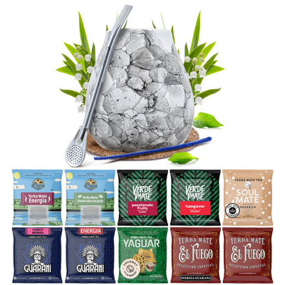 Yerba Mate 10x50g 500g provset + tillbehör
