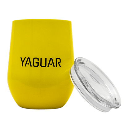 TermoLid - kärl i rostfritt stål med lock - Yaguar (gul) - 350 ml