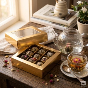 Mary Rose – Presentask med te – Set med blommande teer (9 st.)