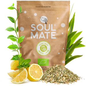 Yerba Mate Set Soul Mate Organica Menta Limon 500g 0,5kg Kalebass + Bombilla
