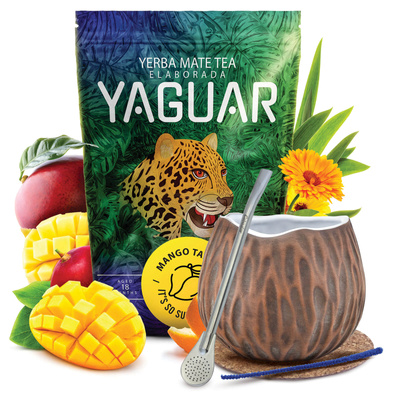 Yerba Mate Set Yaguar 500g 0,5kg Kalebass + Bombilla