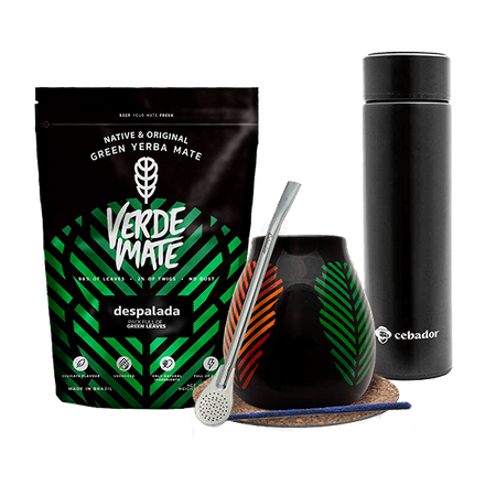 Set Yerba Verde Mate Grön 500g Termos Kalebass