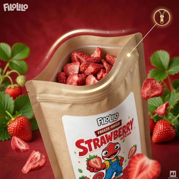 FiloLilo – Frystorkade jordgubbar (skivor) 100 g