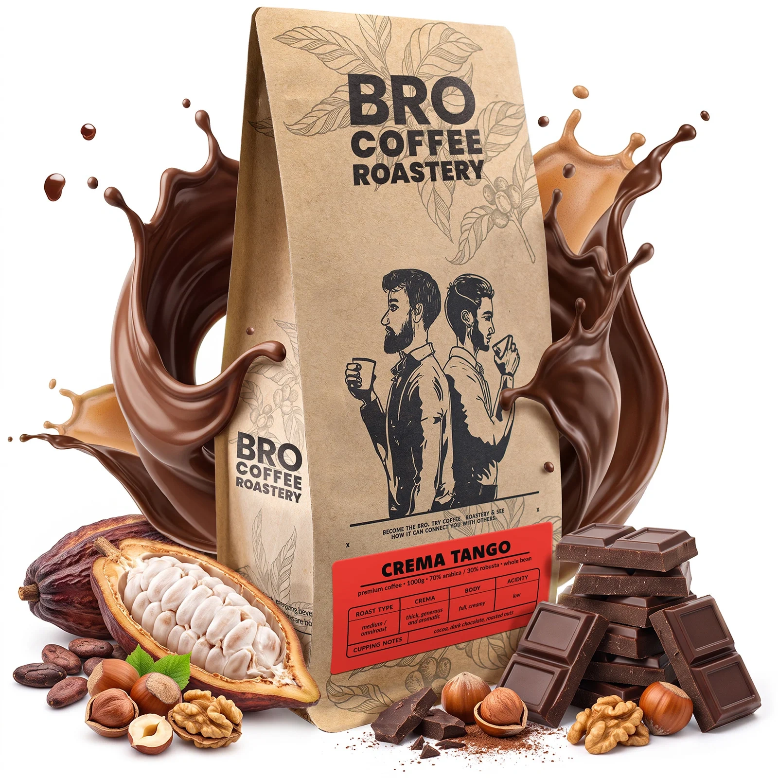 Bro Coffee Roastery Crema Tango - blandning med 70 % arabica och 30 % robusta