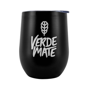 TermoLid – termomugg för yerba mate med lock – Verde Mate (svart) – 350 ml