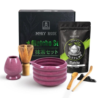 Presentset: japanskt premiummatcha + matchawan + bambutillbehör