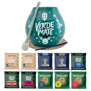 Yerba Mate Set 10x50g Vinterkalebass Bombilla
