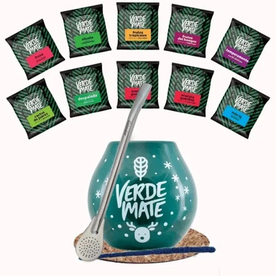 Yerba Mate Grön 500g Kalebass Bombilla 10x50g