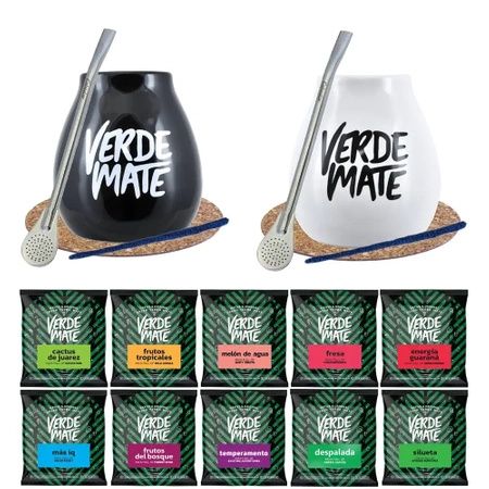 Set för par Yerba Mate Mate Gourd Bombilla 10x50