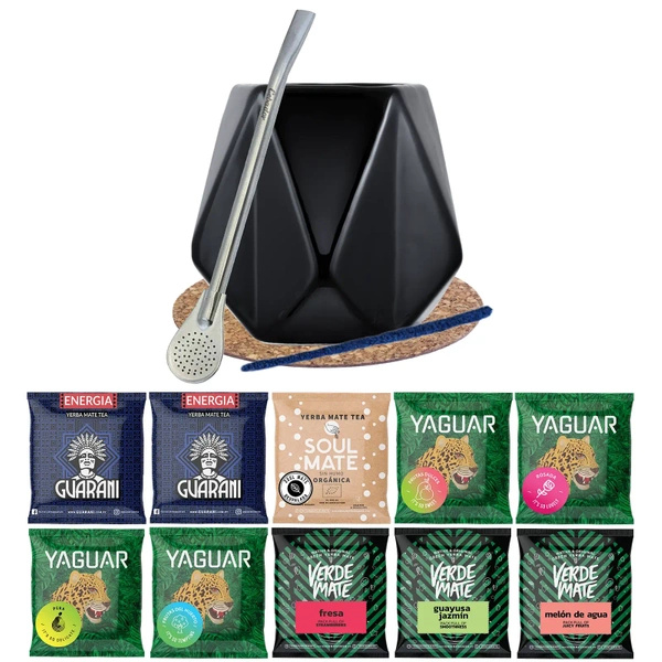 Set Yerba Verde Mate Grön 10x50 Mate Kopp Diamente