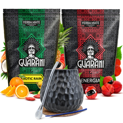 Yerba mate set Guarani 2x500g keramisk kalebass bombilla