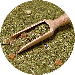 Yerbera – Metallburk + Verde Mate Green Más IQ Tropical 0,5 kg