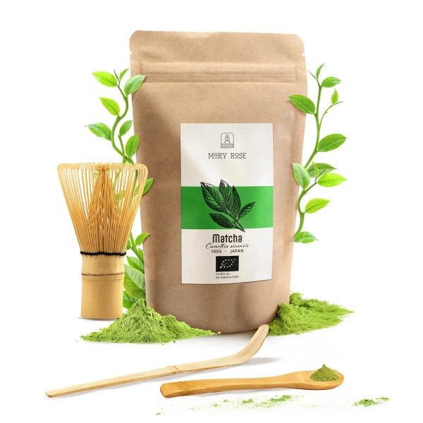 Set: Matcha BIO 100g + Chasen och Chashaku