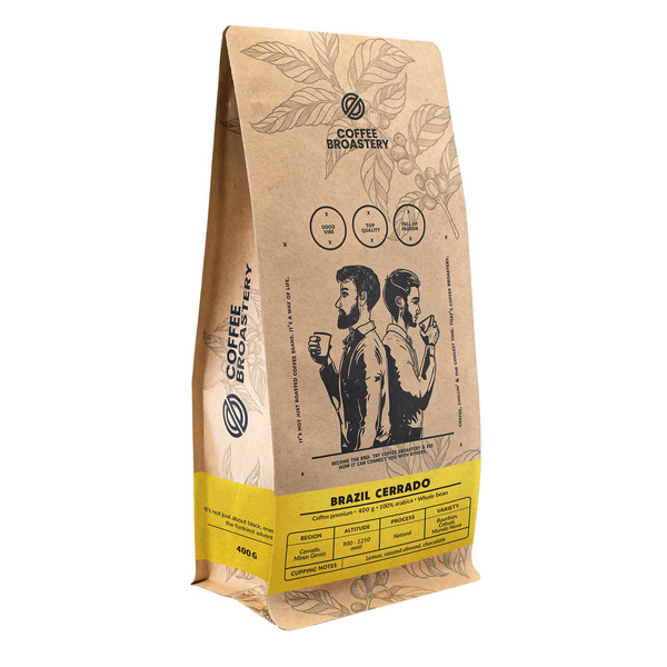 Coffee Broastery - Hela bönor kaffe Brazil Cerrado Premium 400 g