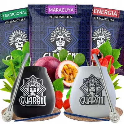 Yerba Mate Set för två 3x50g 150g 2x Kalebass + 2x Bombilla