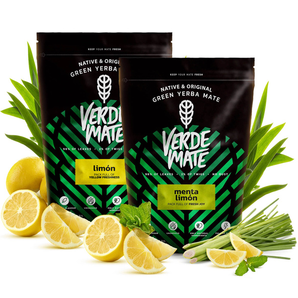 Verde Mate Grön Limon 500 g + Verde Mate Grön Menta Limon 500 g