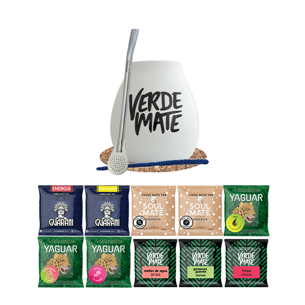 Yerba Mate Grön 500g Kalebass Bombilla 10x50g