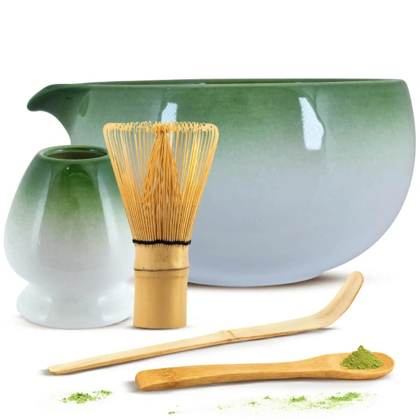 Set med tillbehör bryggning av Matcha te