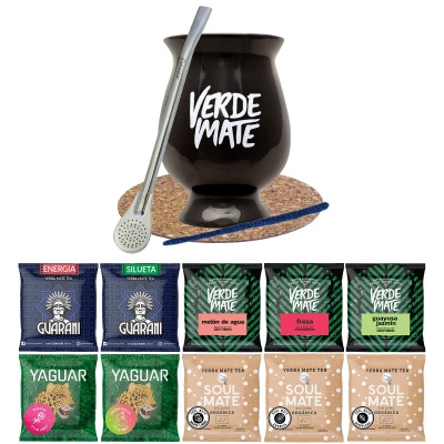 Startset Bombilla Mate Cup + Yerba Verde Mate grön