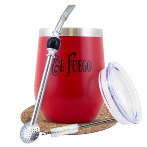 Röd TERMOLID yerba mate set El Fuego PRO