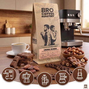Bro Coffee Roastery – Hela bönor kaffe Crema Rumba 1 kg