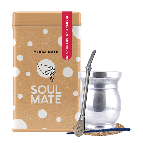 Set Yerbera Yerba Mate Soul Mate Organica 0,5 kg Palo Santo