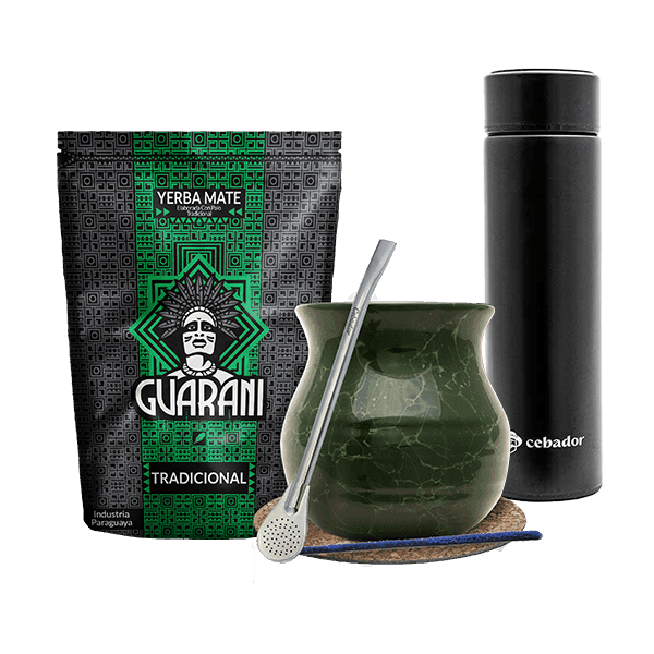Set Yerba Guarani Elaborada 500 g Kalebass Termos