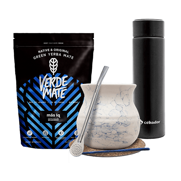 Set Yerba Verde Mate MAS IQ 500g Kalebass Termos