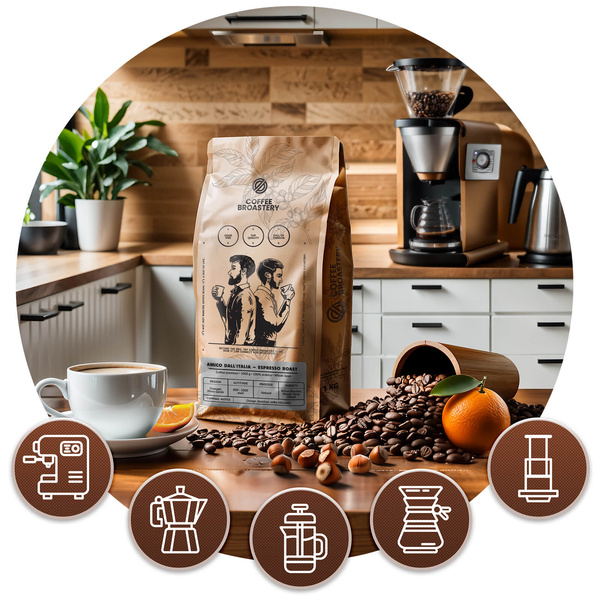 Bro Coffee Roastery - Hela bönor kaffe Amico dall'Italia Espresso Roast 1 kg