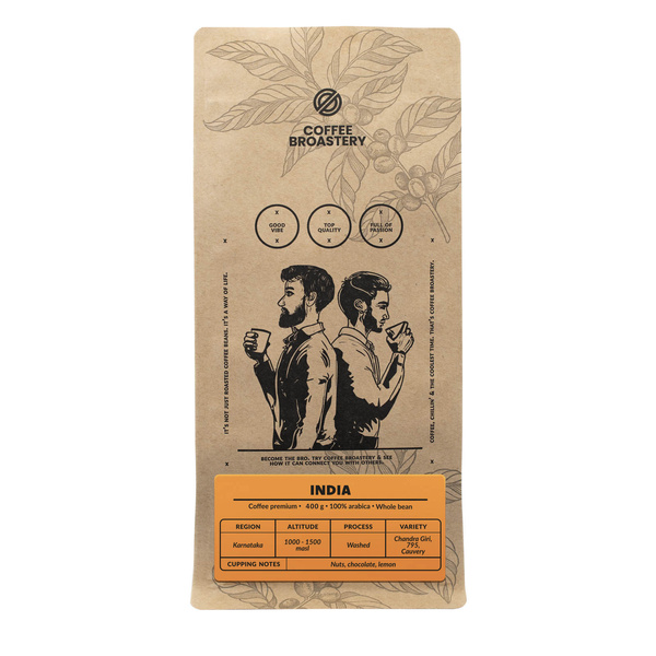 Coffee Broastery - Hela bönor kaffe India Karnataka Premium 400 g