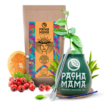 Set Guayusa Pachamama Citrus 100g + Kalebass + Bombilla