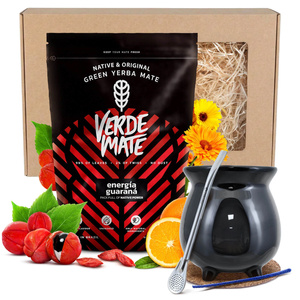 Presentpaket Yerba Mate: Verde Mate Energía Guaraná + Kalebass + Bombilla