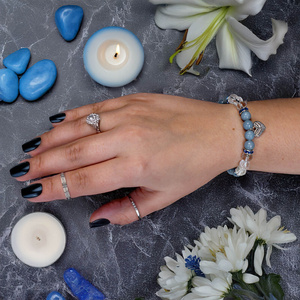 Armband med angelit och bergkristall – Heart