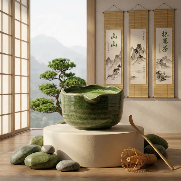 Set för bryggning av Matcha te: matcha 100g + tillbehör