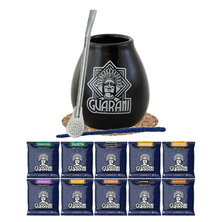 Yerba Mate Set 10x50g Kalebass + Bombilla