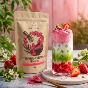 Set för färgglad Matcha Latte: Matcha + Red Matcha + tillbehör