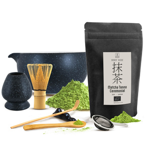 Ceremoniellt set för att tillreda matcha-te: japansk ekologisk matcha 30g + tillbehör