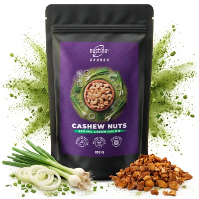 Nustino Crunch – Rostade cashewnötter – Spring Green Onion 100 g