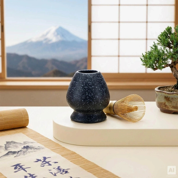 Presentset: japanskt ceremoniellt matcha + matchawan + bambutillbehör