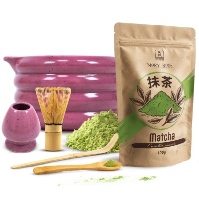 Set för bryggning av Matcha te: matcha 100g + tillbehör