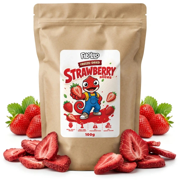 FiloLilo – Frystorkade jordgubbar (skivor) 100 g