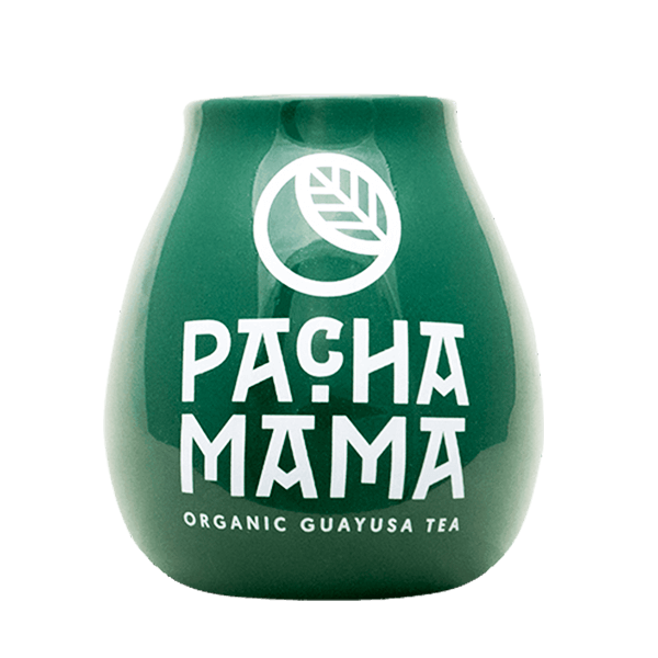 Keramisk matekopp med Pachamama-logotyp (grön) 350 ml